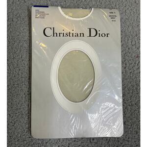 NWT Vintage Christian Dior Pantyhose Size 3 Diorissimo Gray Ultra Sheer 4443